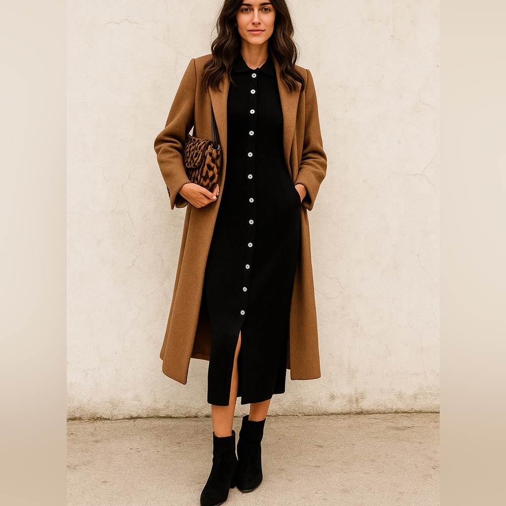 Zara | Polo Black Button-Down Dress